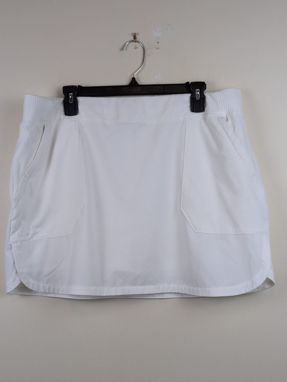 Columbia PFG White Athletic Skort with Comfort Waistband Zipper Pockets Size XL